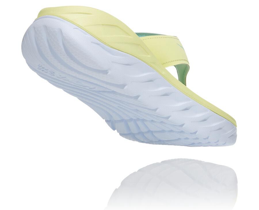 Hoka One One Sandals Womens Yellow/White - ORA Recovery Flip - 68947ZCIU